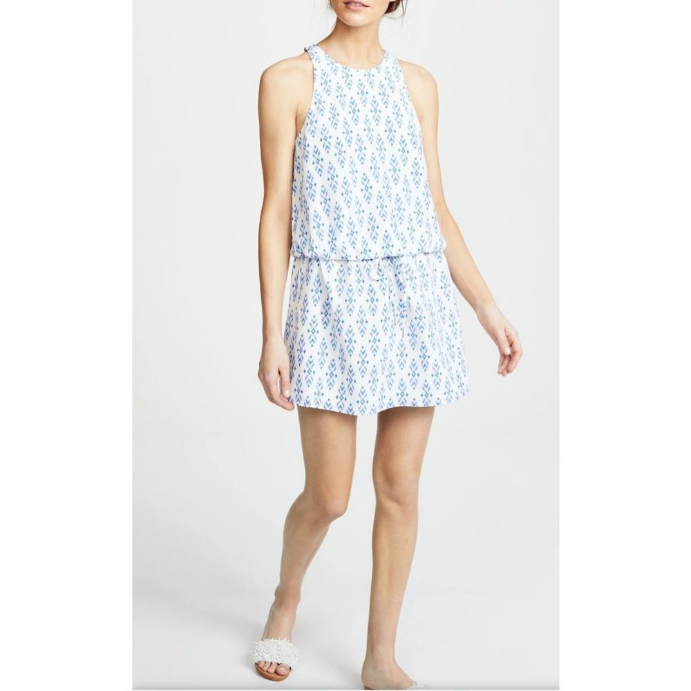 JOIE Dress S Small SILK Pullover Blue Ivory Lightweight